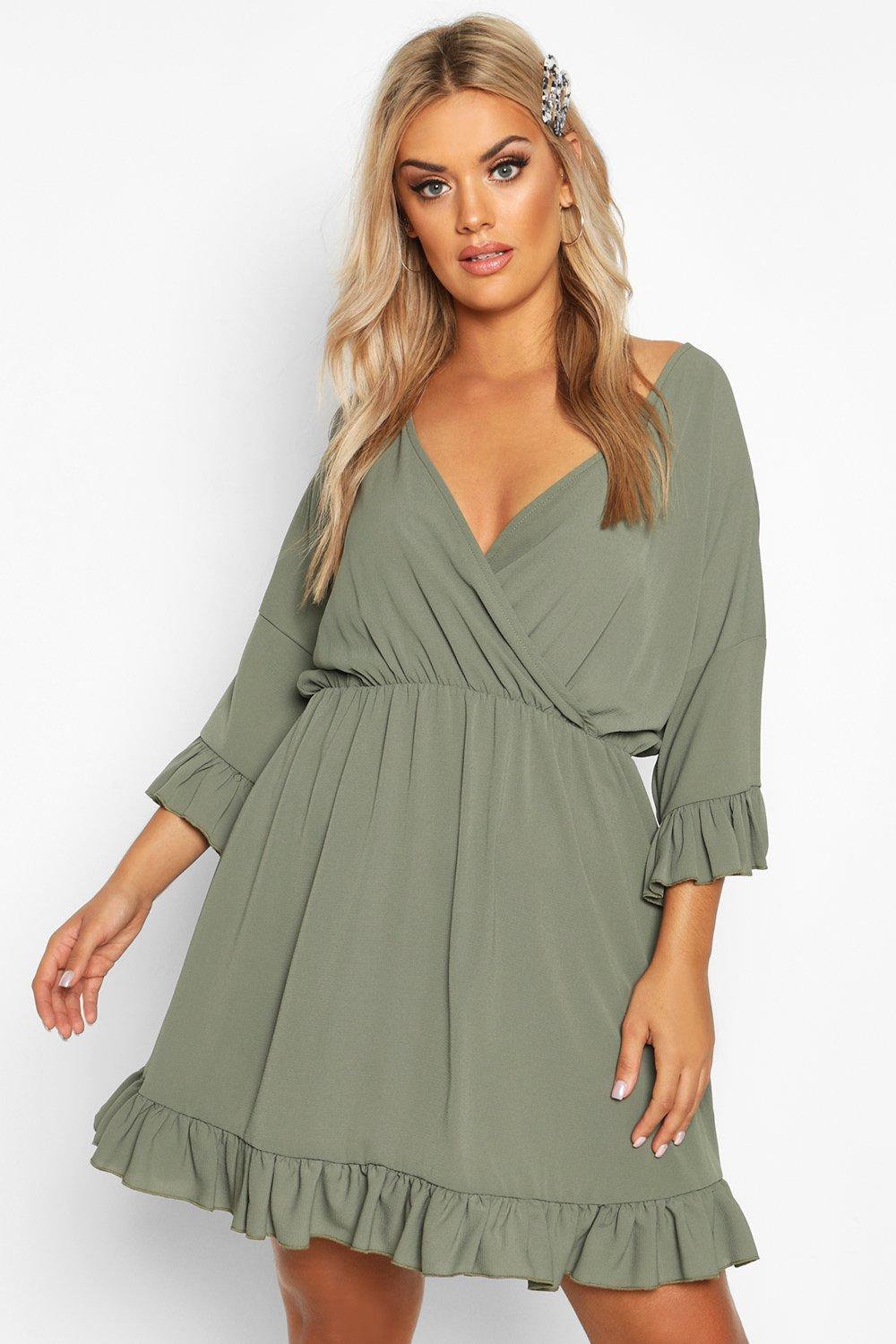 boohoo plus skater dress