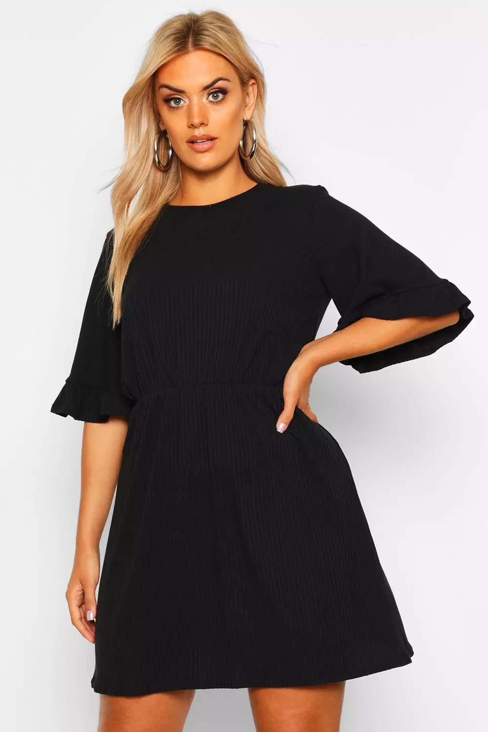 Boohoo plus smock outlet dress