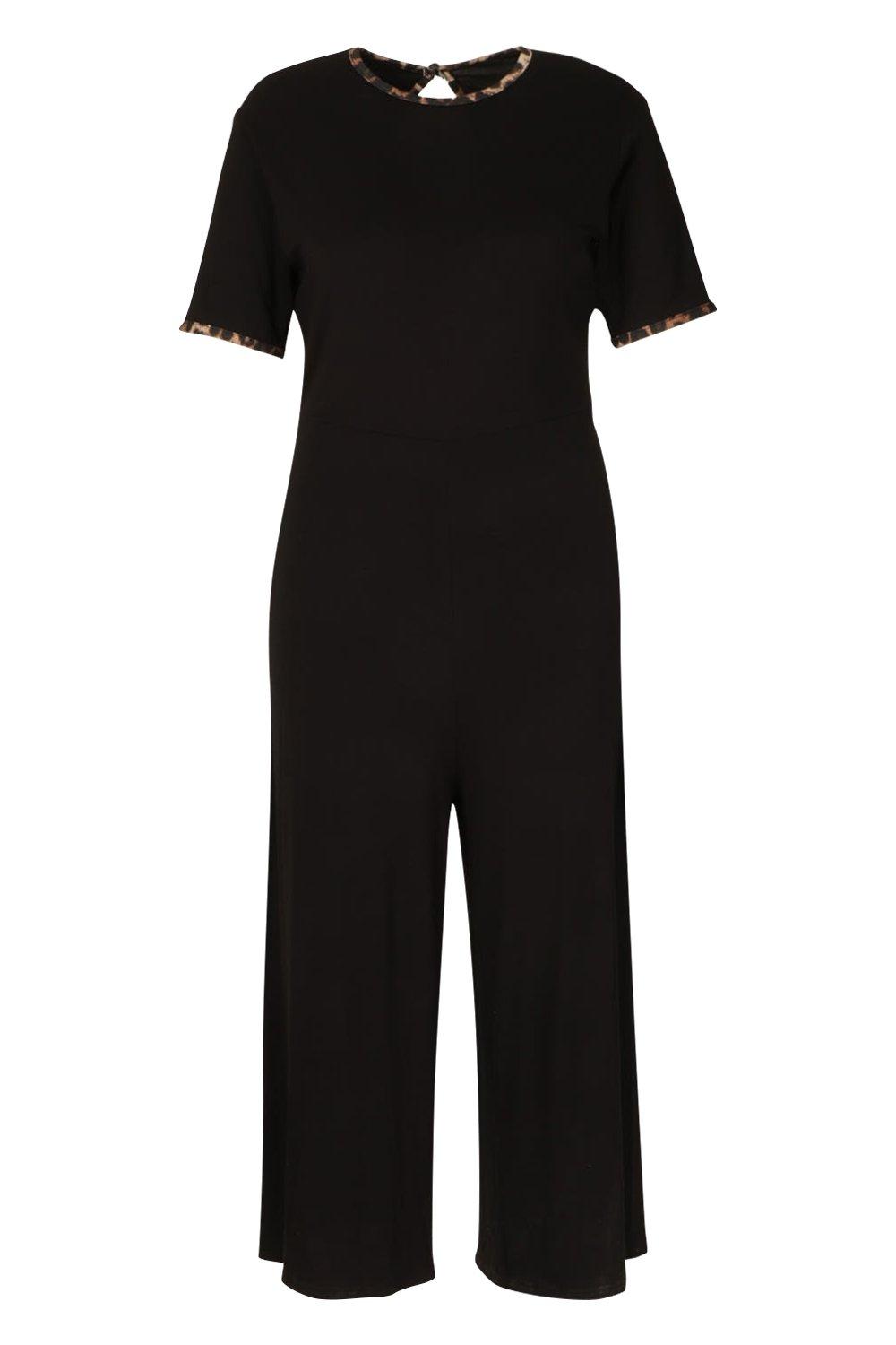 Black jersey culotte jumpsuit online