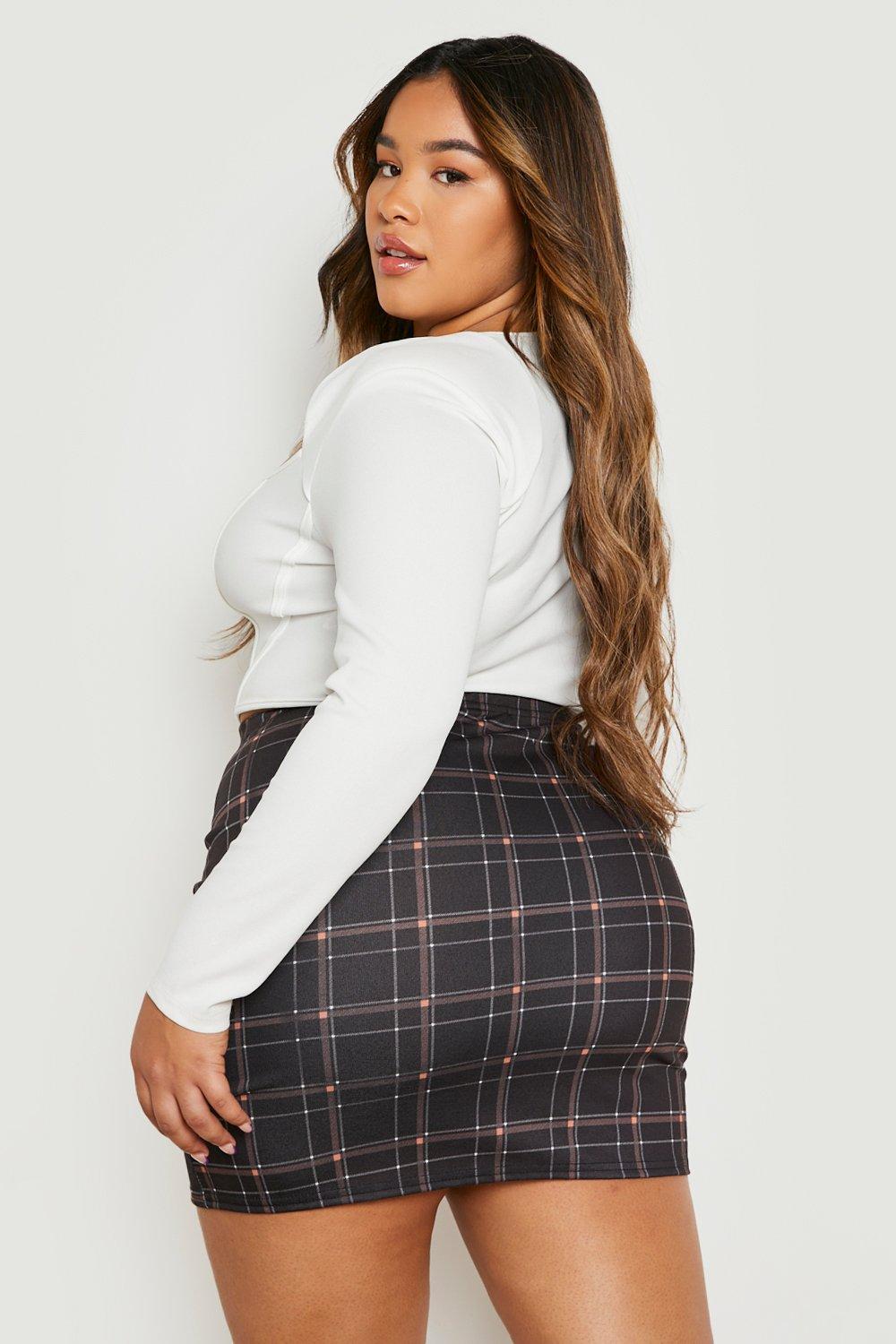 Brown skirt boohoo best sale