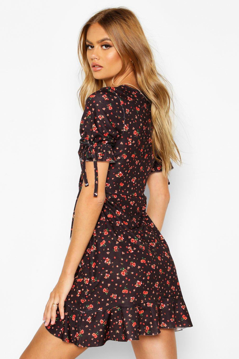 boohoo floral tea dress