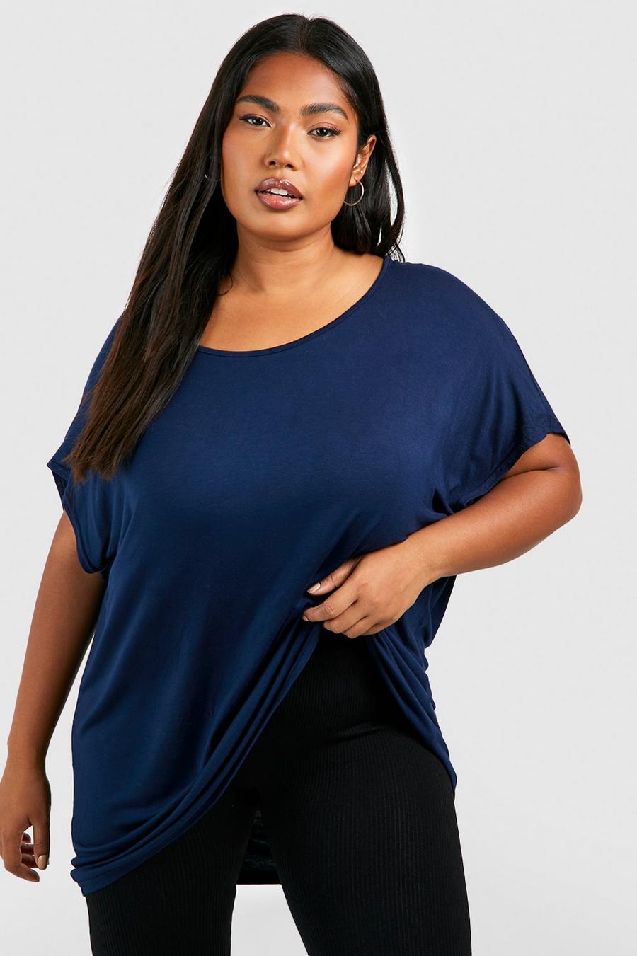 Camiseta Plus oversize, Navy blu oltremare