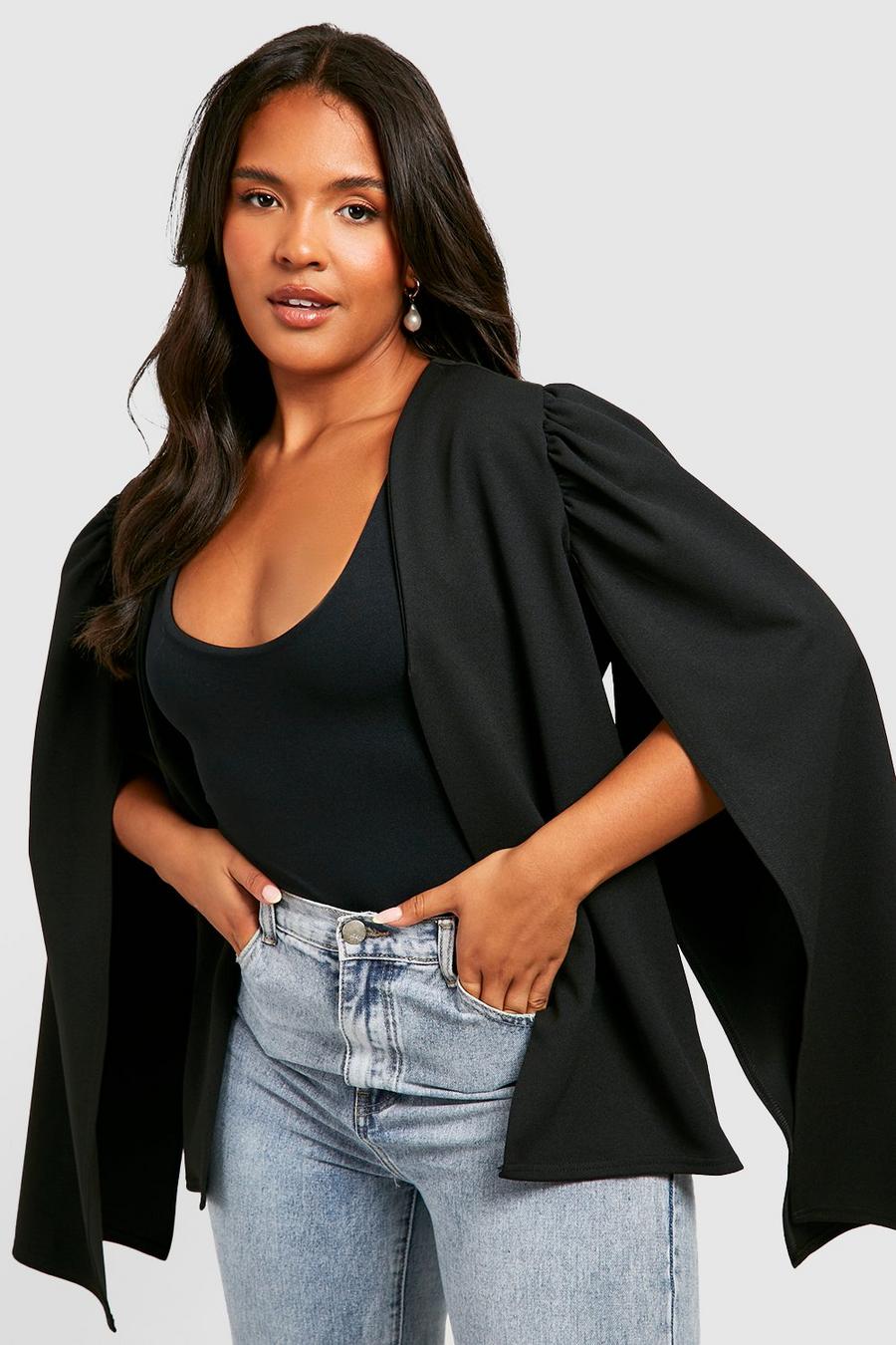 Grande taille - Blazer cape, Noir image number 1
