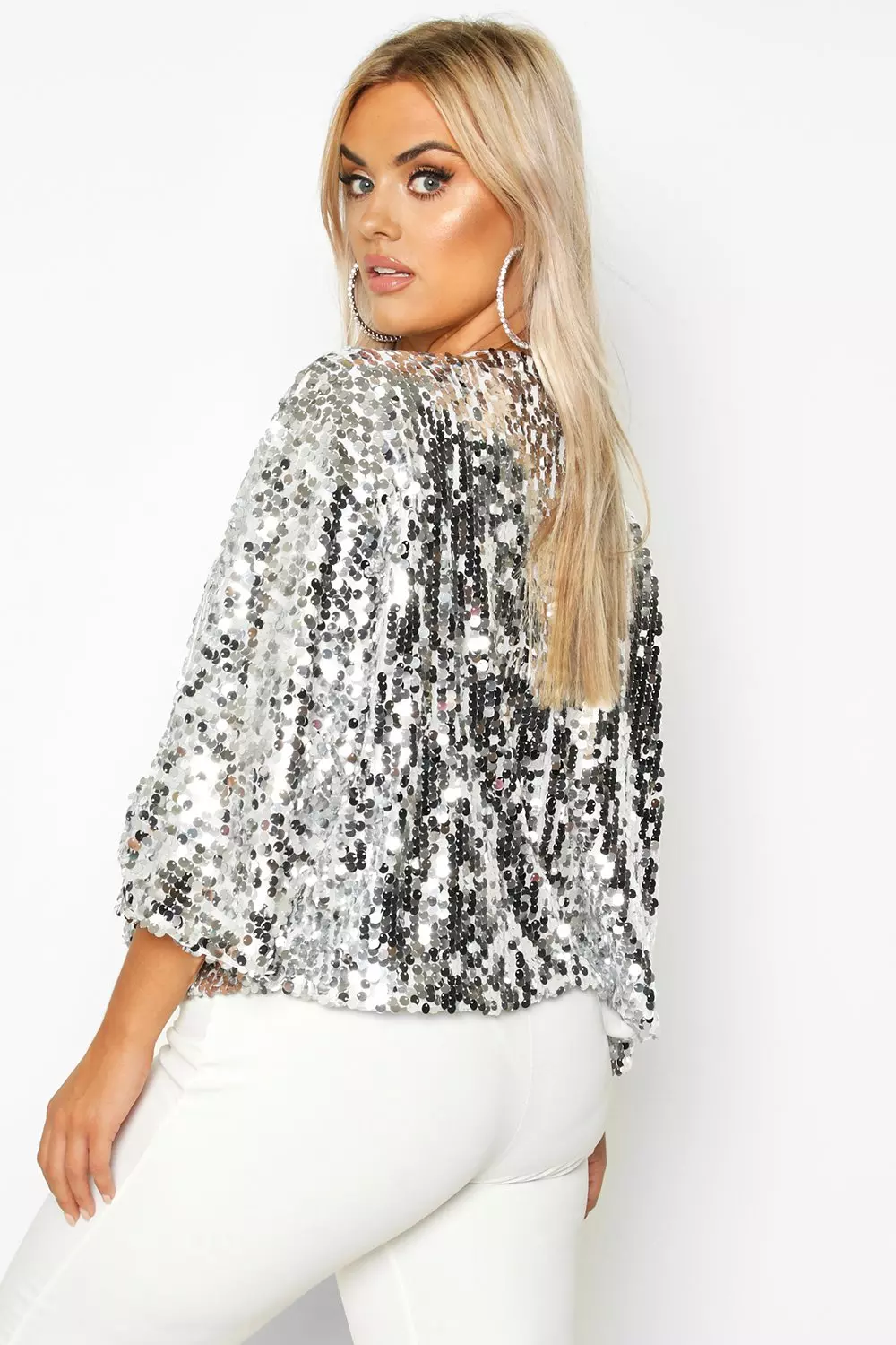 Black Plus Sequin Crop Jacket alternative image
