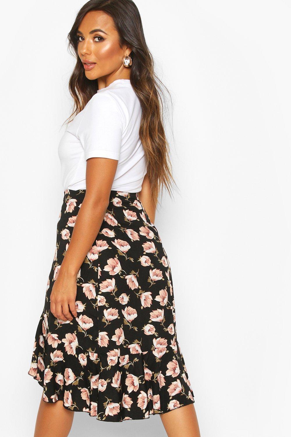 Floral skirt outlet boohoo