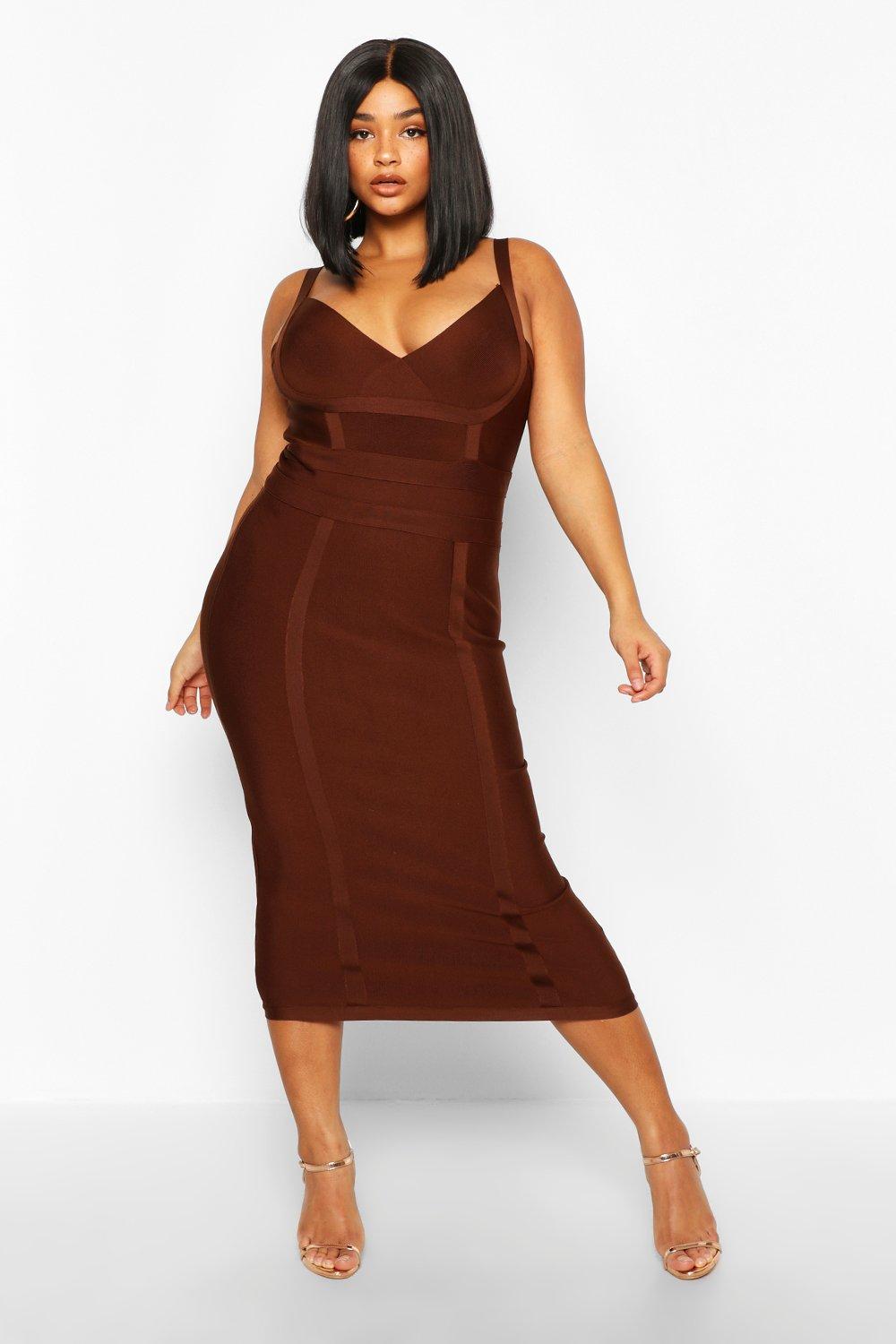 Plus Sculpting Bandage Midi Dress