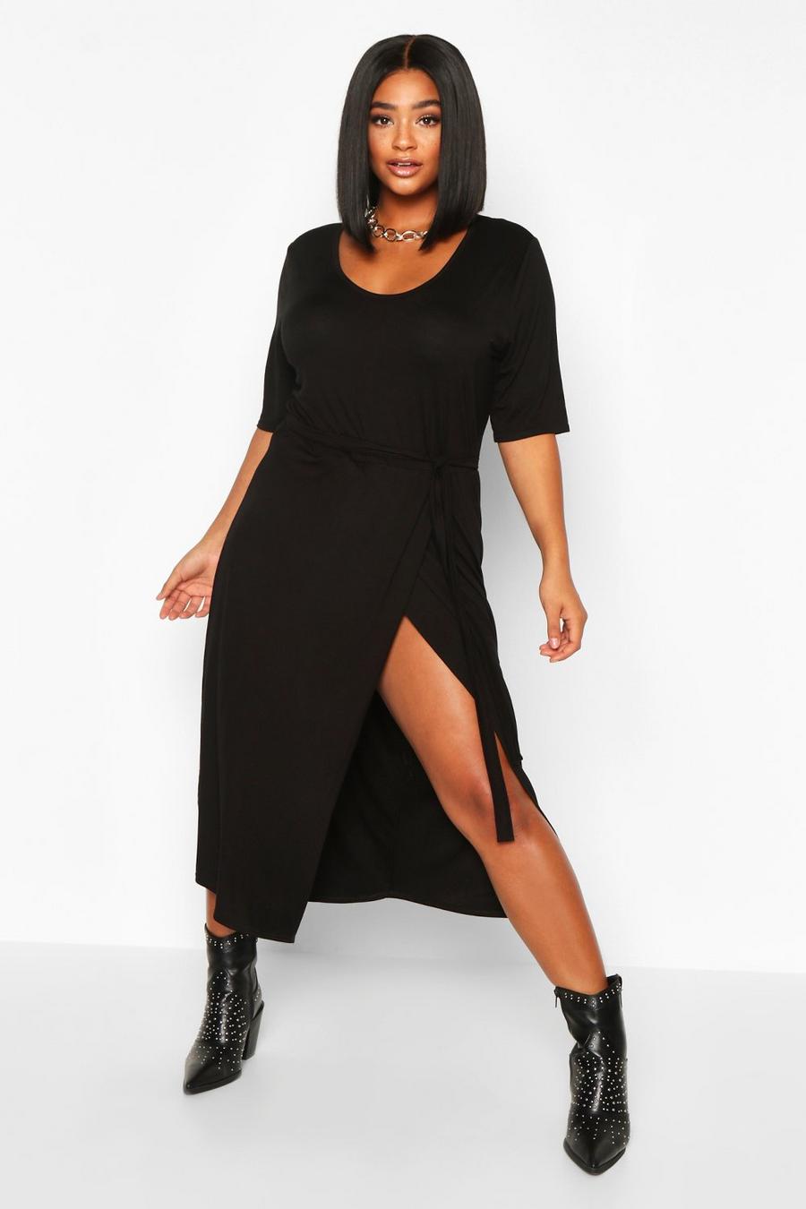 Plus Tie Waist Wrap T-Shirt Dress image number 1