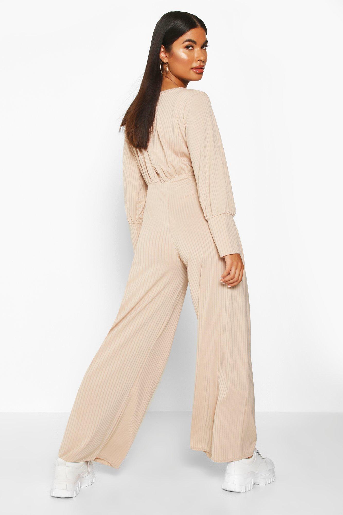 petite ribbed jumpsuit