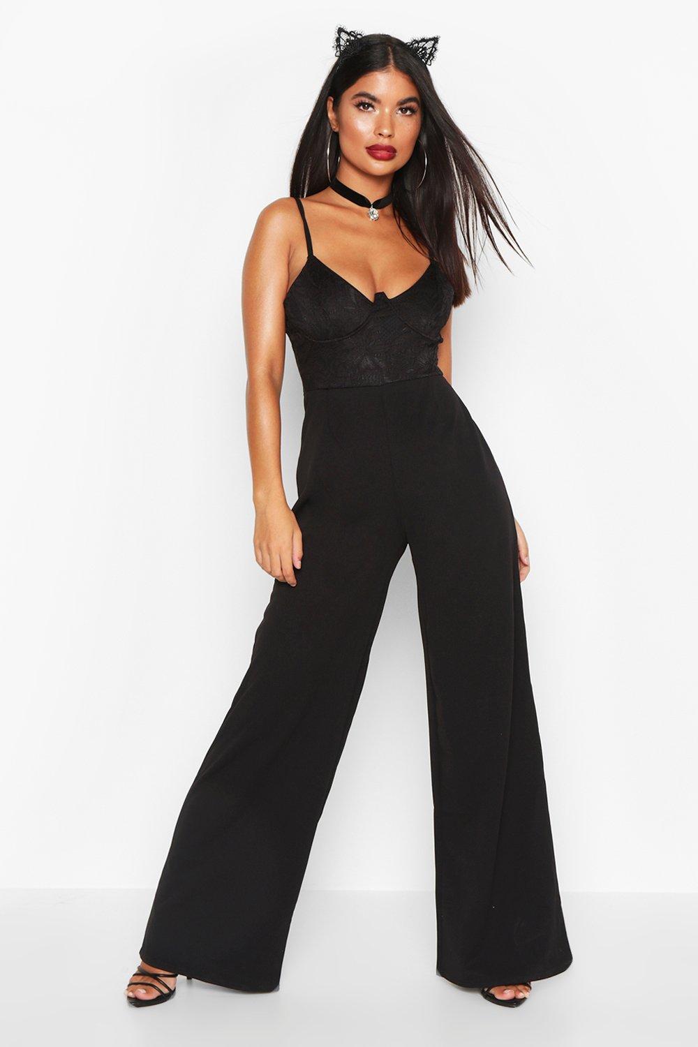 boohoo lace jumpsuit