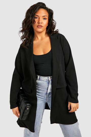 Black Plus Pocket Detail Boyfriend Blazer