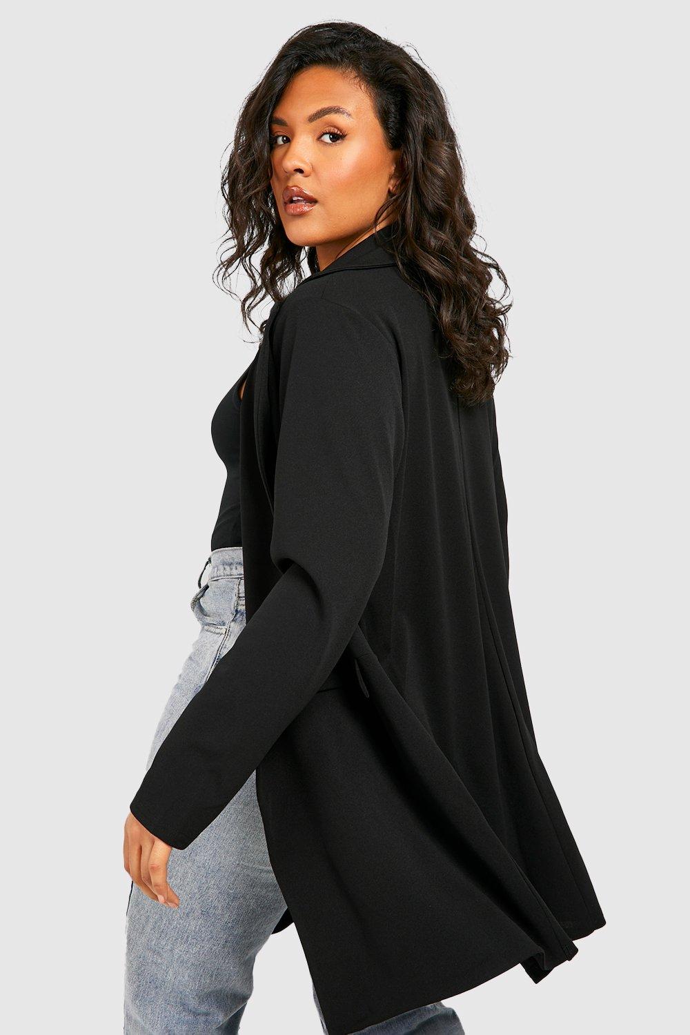 Long boyfriend blazer hot sale plus size