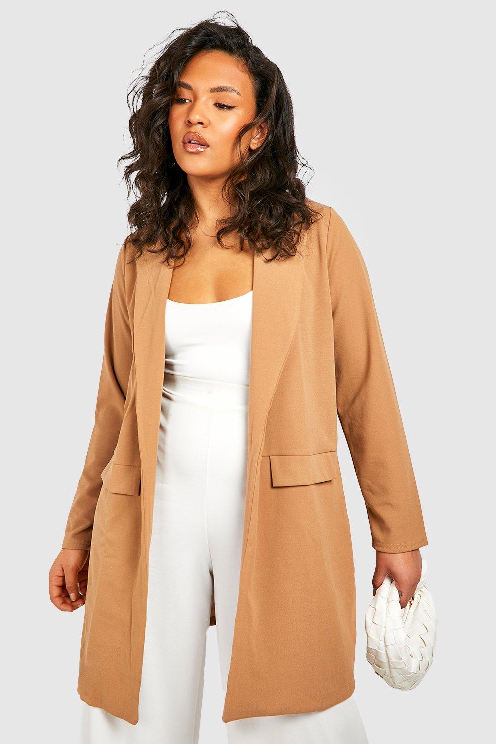 Plus Pocket Detail Boyfriend Blazer