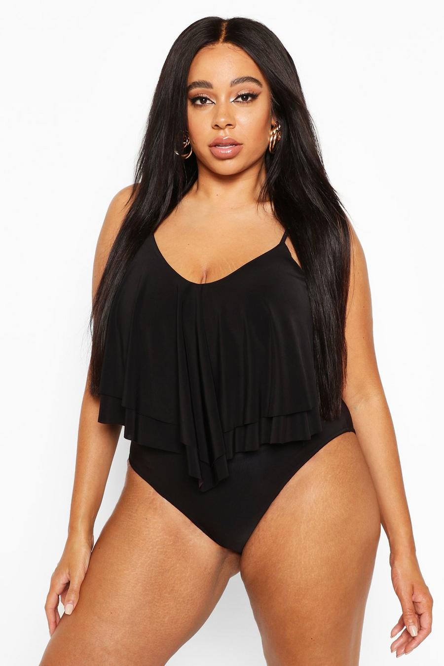 Plus Double Layer Ruffle Strappy Bodysuit image number 1