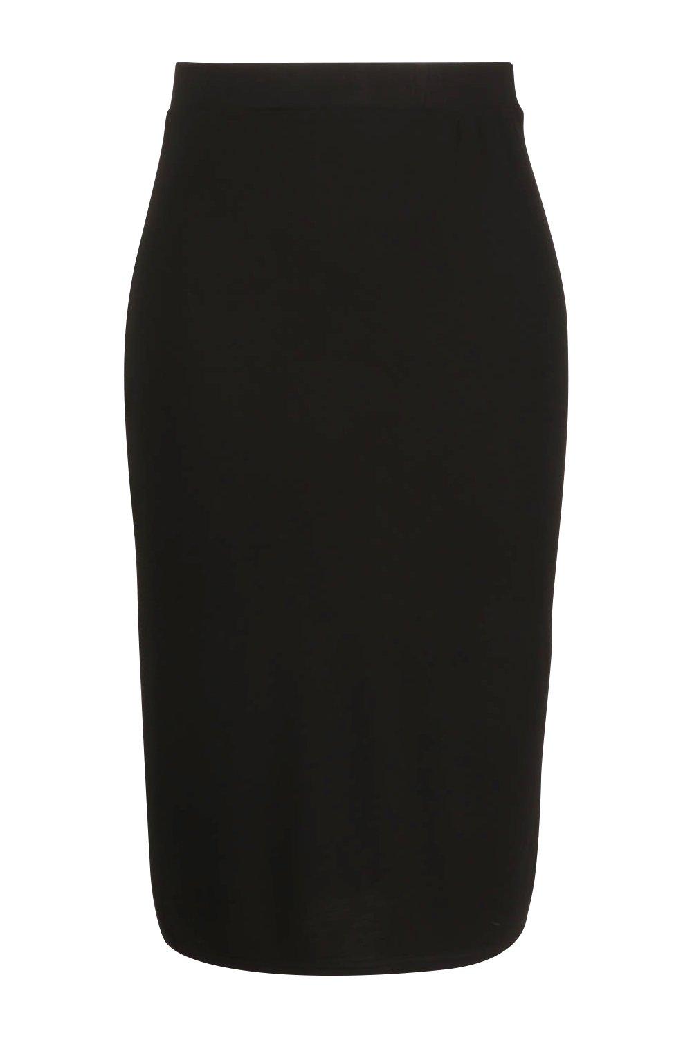 black bodycon midi skirt