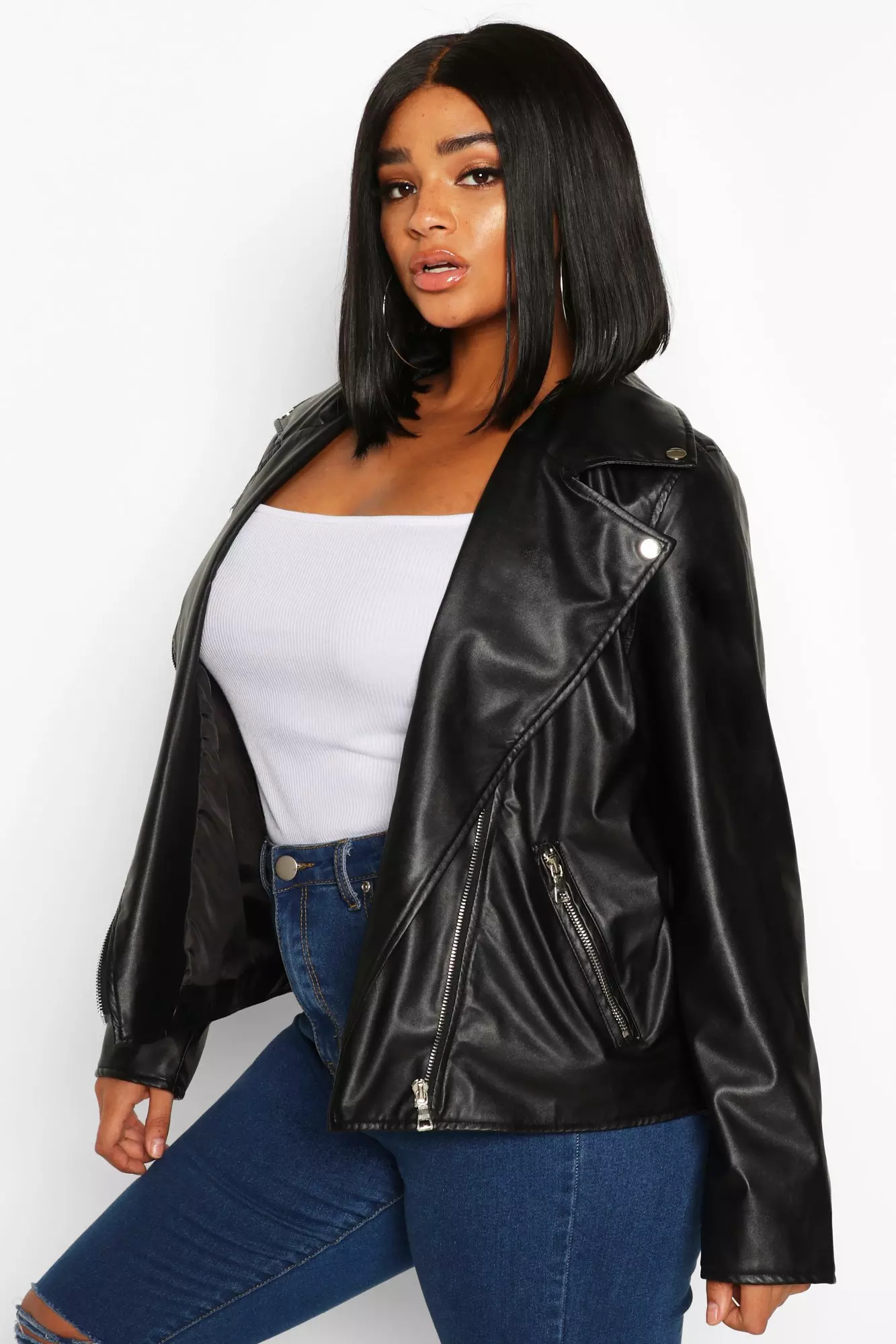 Boohoo black hotsell leather jacket