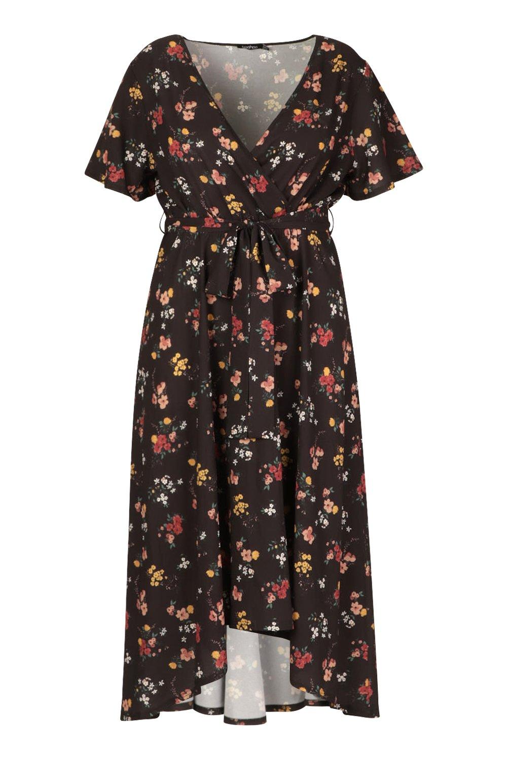 dark floral midi dress