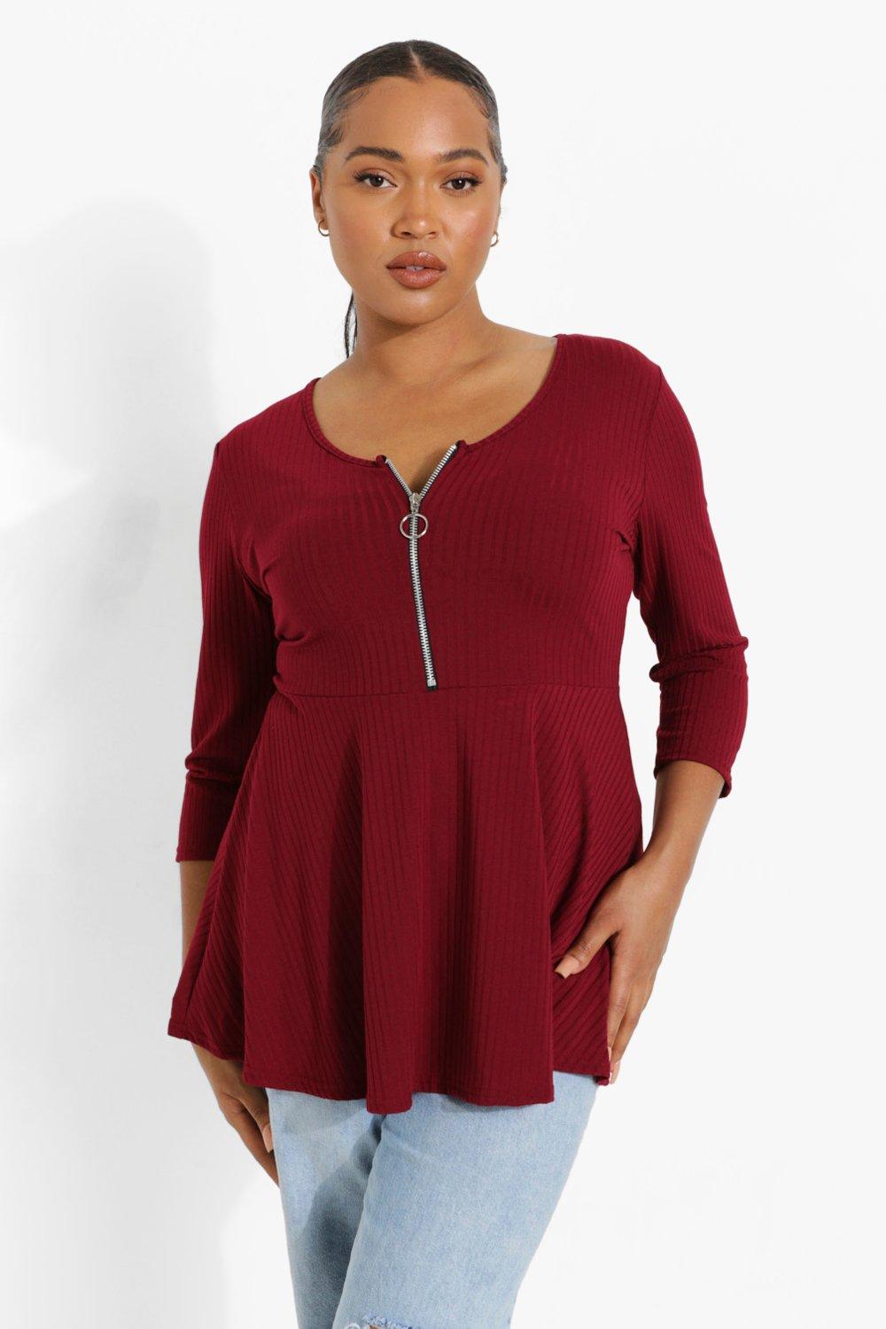 red plus size tops uk