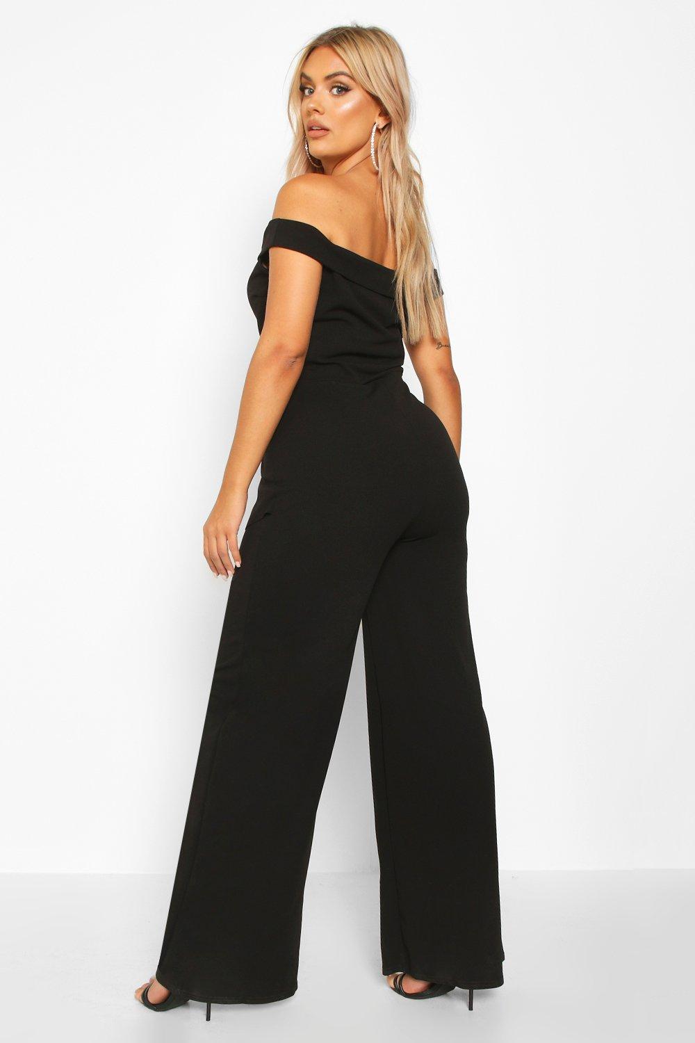 Peplum best sale jumpsuit black