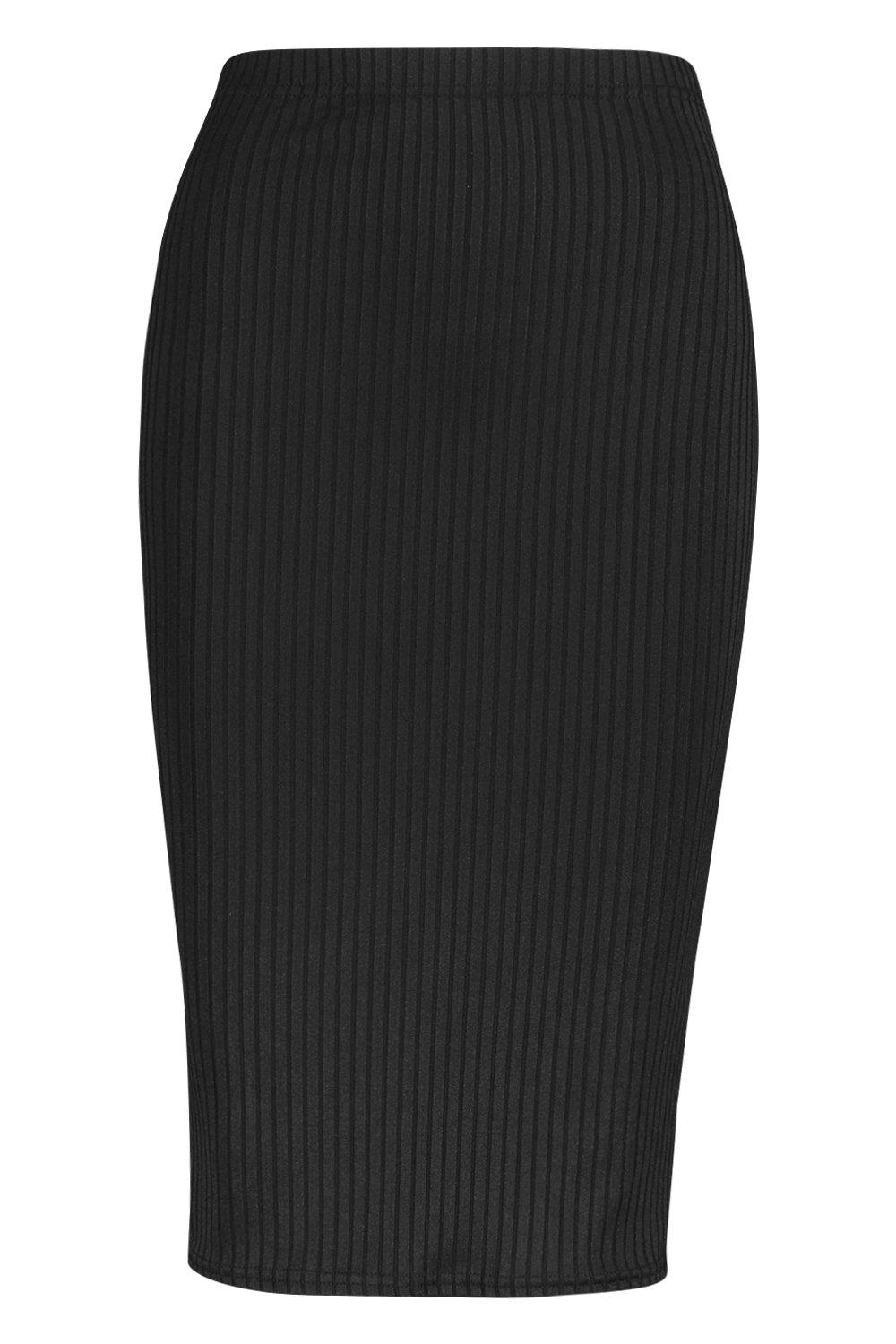 Petite Jumbo Rib Midi Skirt boohoo USA