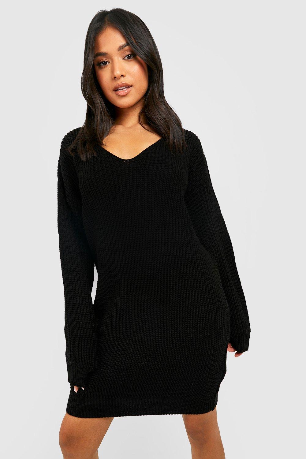 Petite black 2024 sweater dress