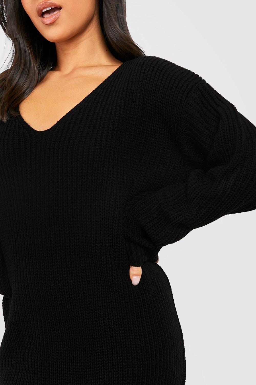 Petite v sales neck sweater