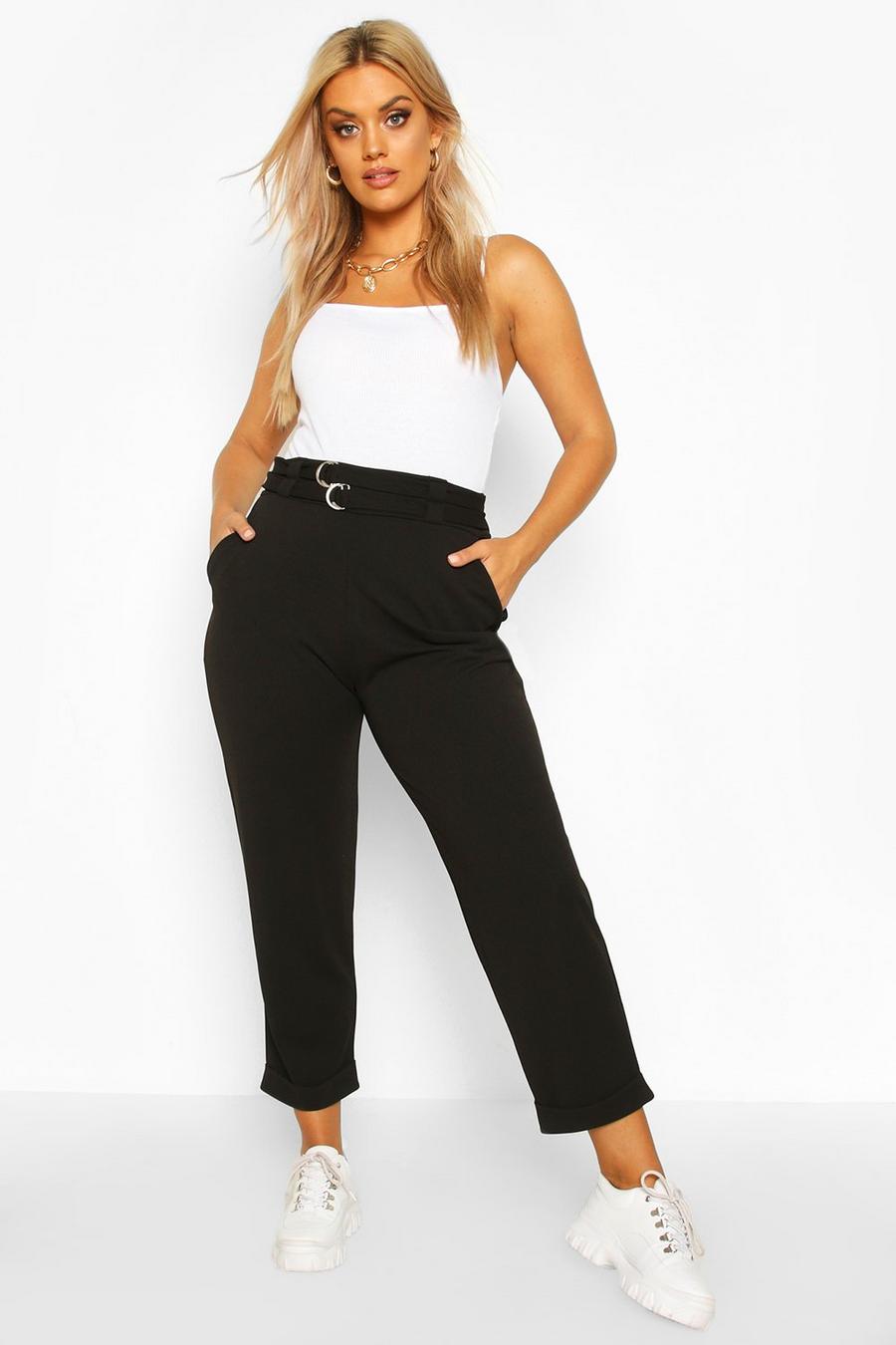 Plus High Waisted Belted Cargo Pants image number 1