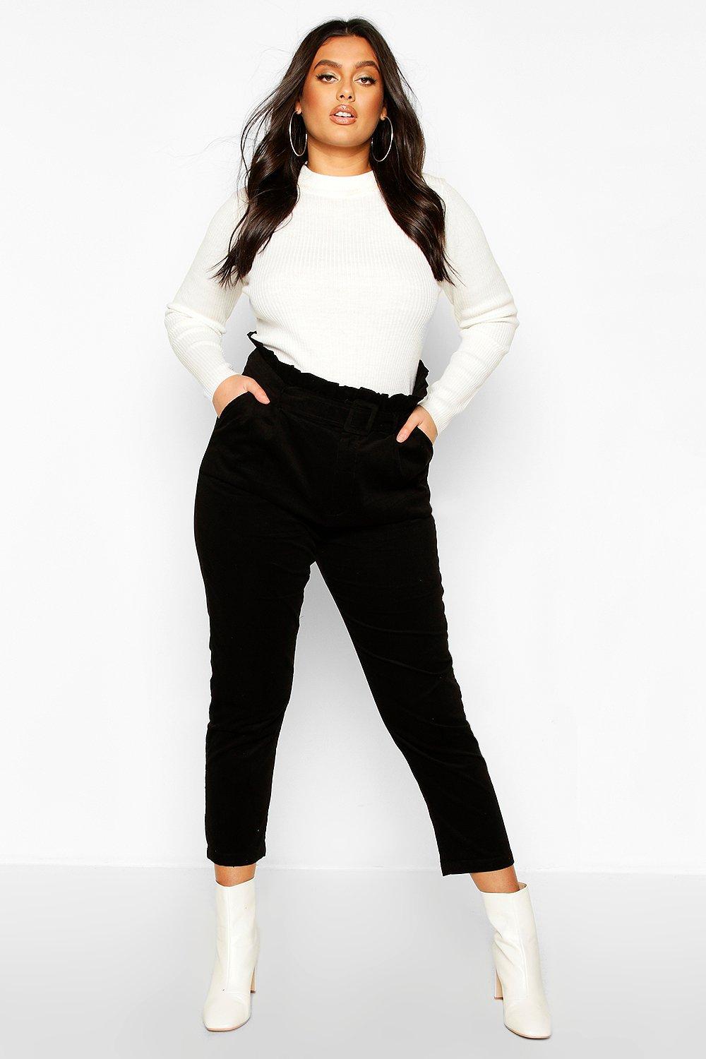 plus size paperbag trousers