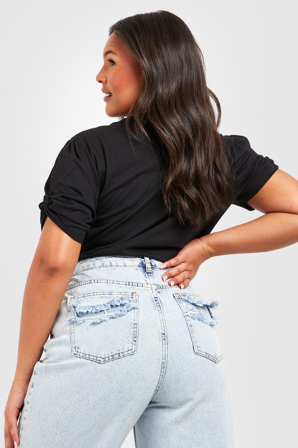 puffed sleeve t shirt
