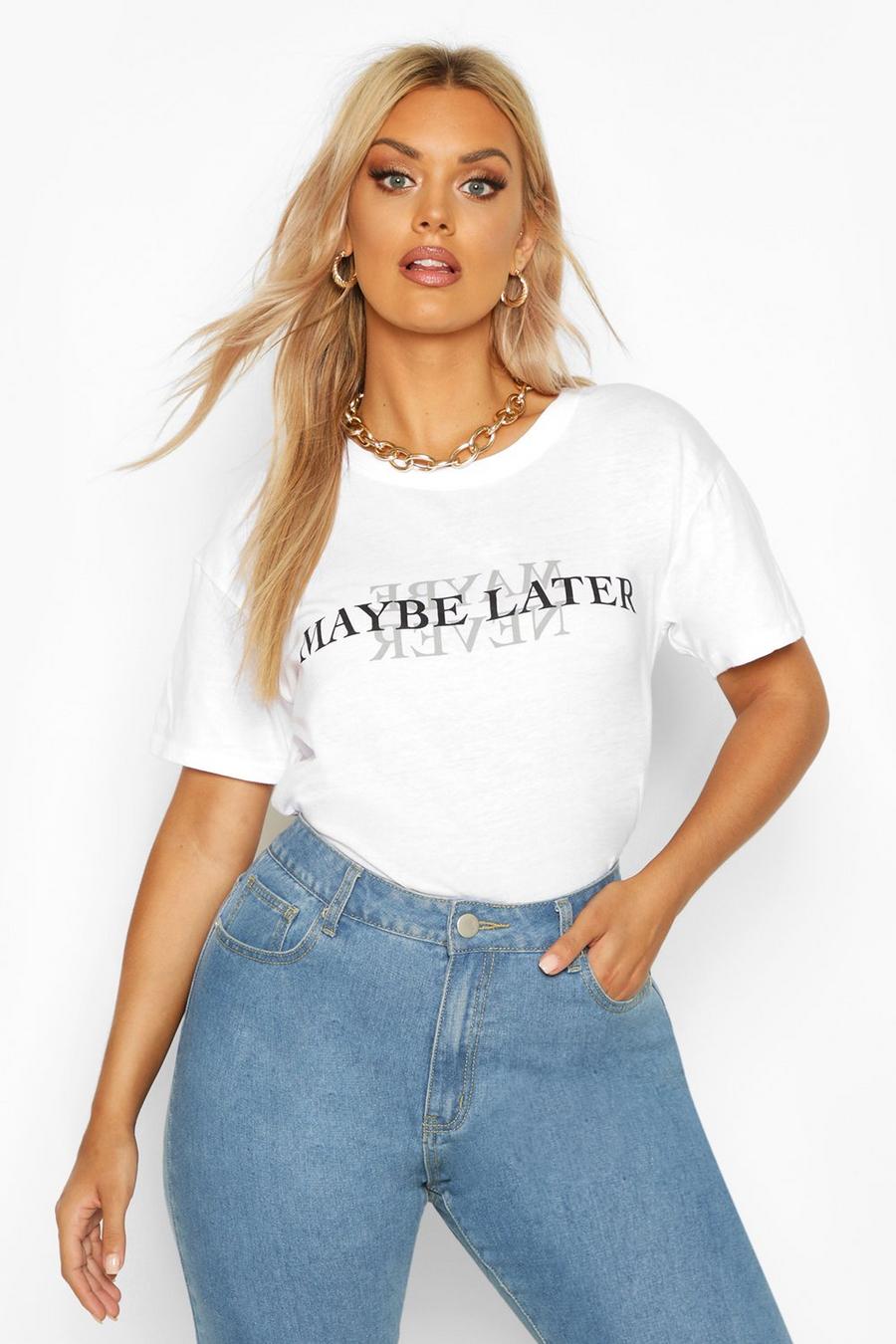 Camiseta con eslogan “Maybe Later” Plus image number 1