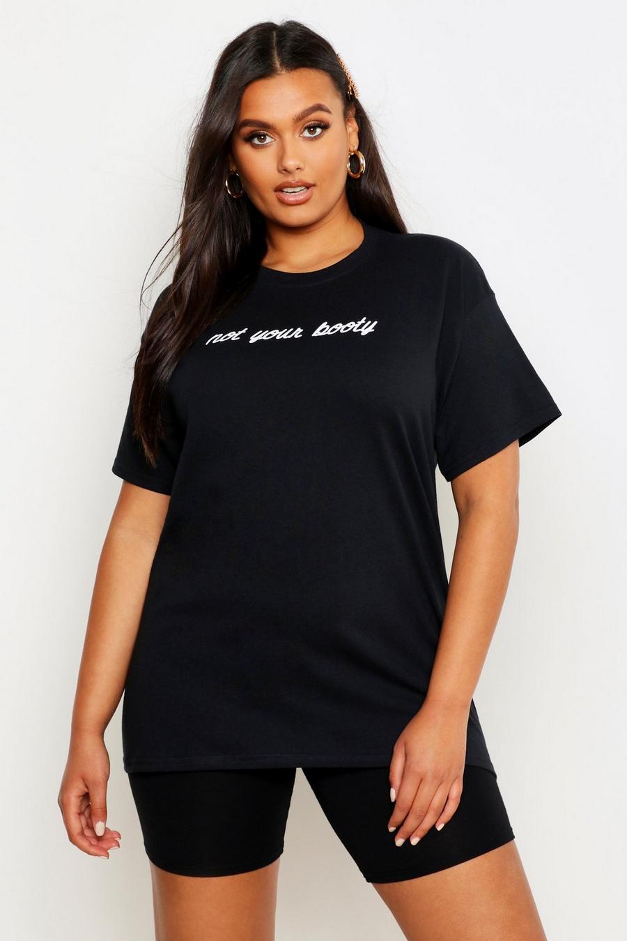 Plus Not Your Booty Slogan T-Shirt image number 1