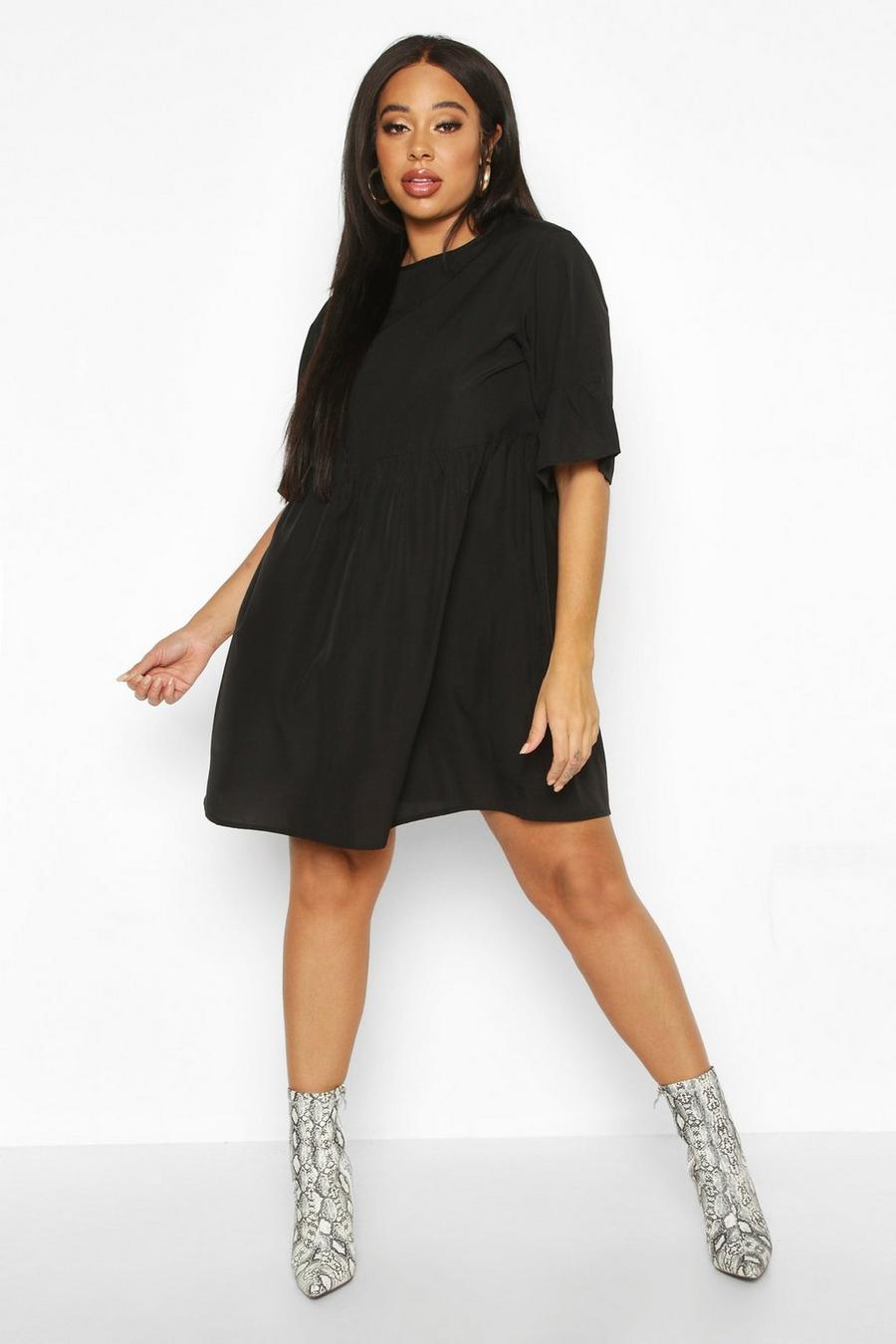 Plus Woven Frill Sleeve Smock Dress image number 1