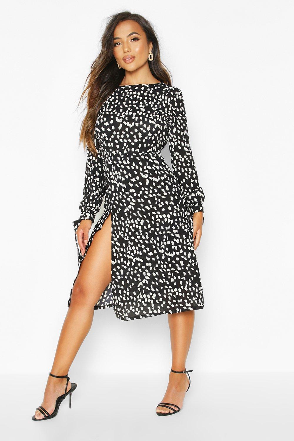 boohoo fit and flare dress