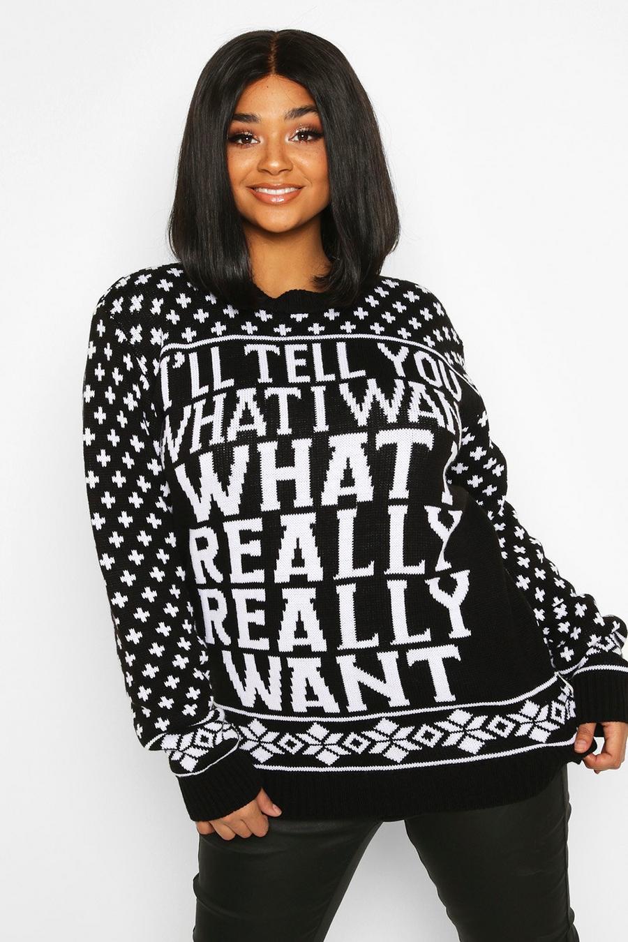 Plus 'What I Really Really Want' Christmas Jumper image number 1