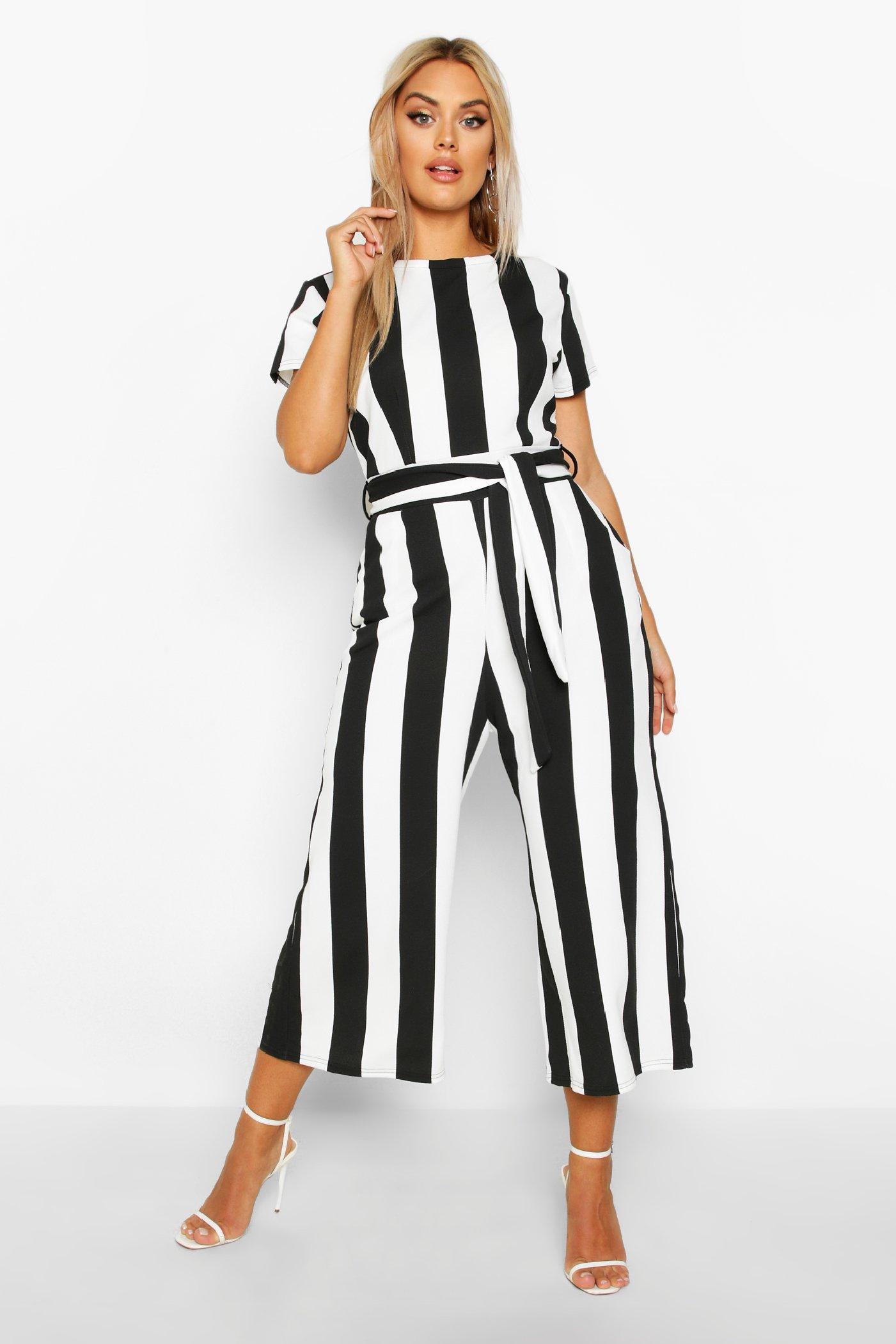 Plus striped jumpsuit on sale