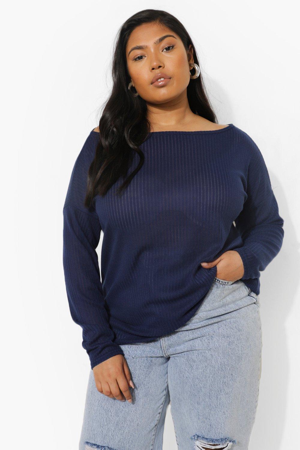  Rpvati Plus Size Tops for Women Long Sleeves Tees