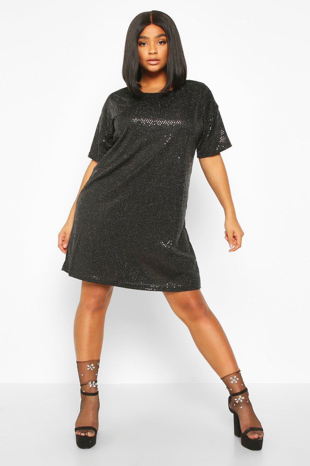 boohoo sequin shift dress