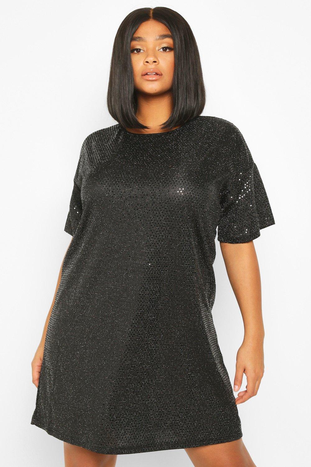 plus size shift dress black