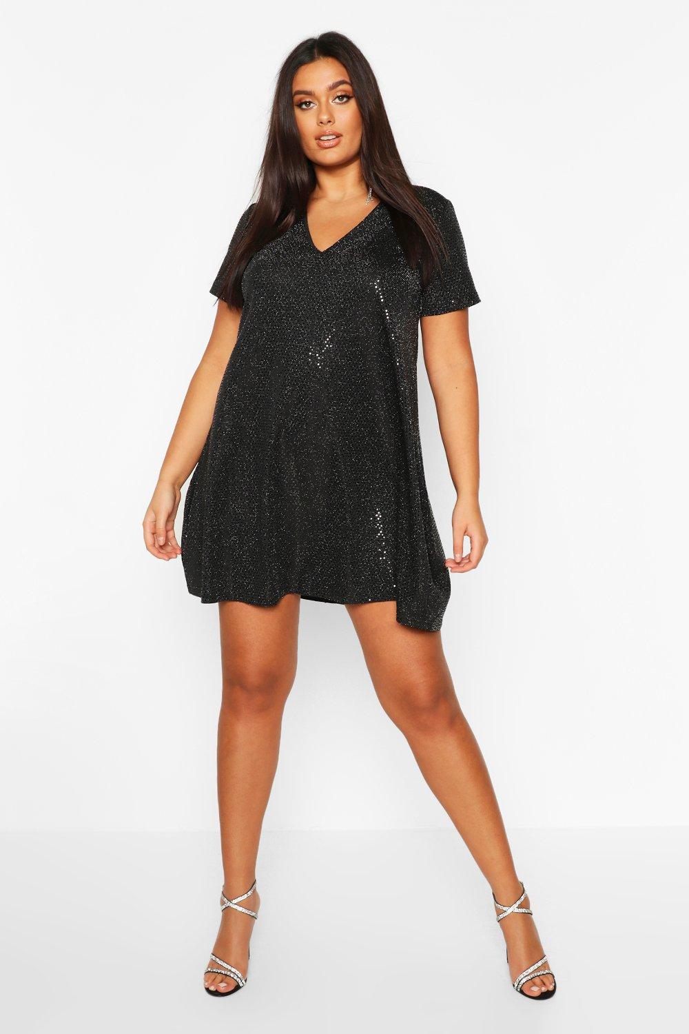 oversized sequin shirt dress