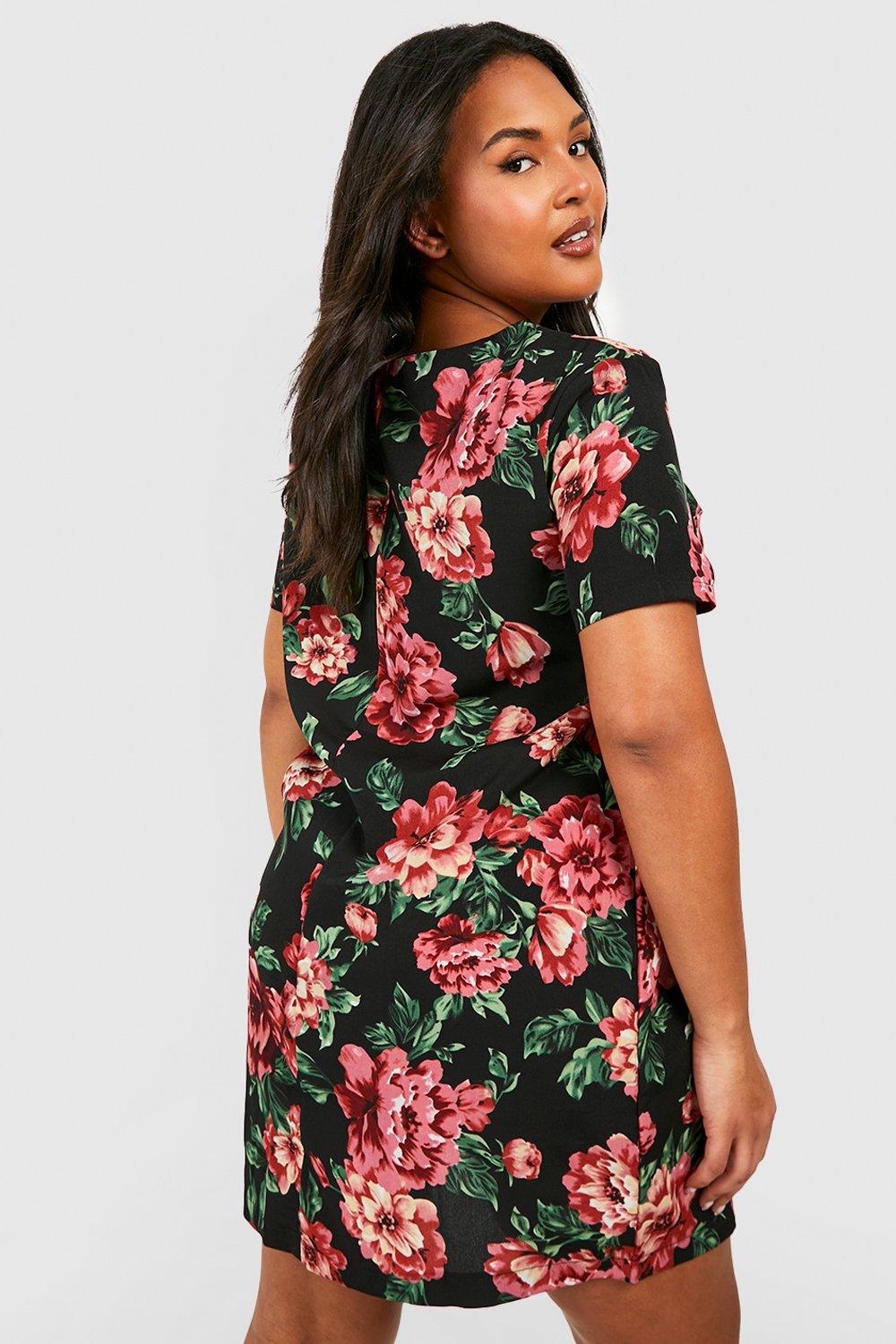 Boohoo floral shop shift dress