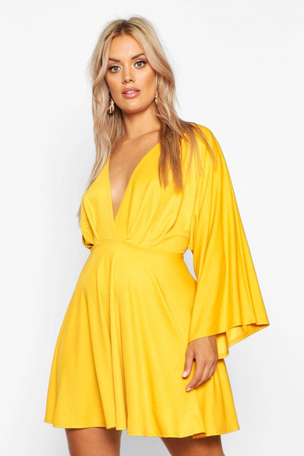 Boohoo kimono sleeve dress best sale