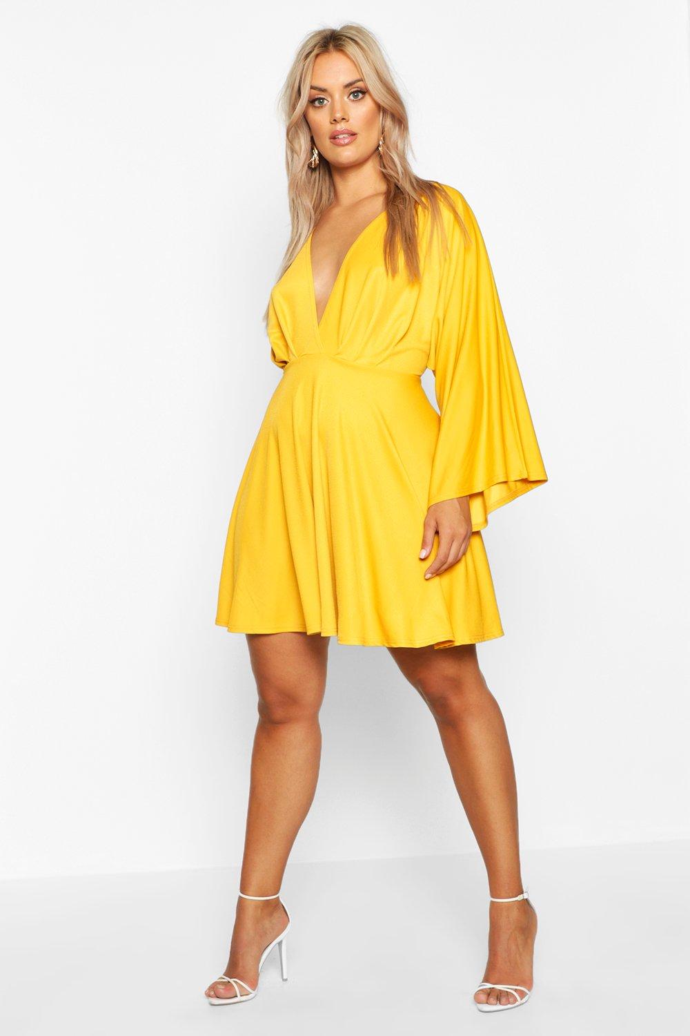 boohoo mustard dress