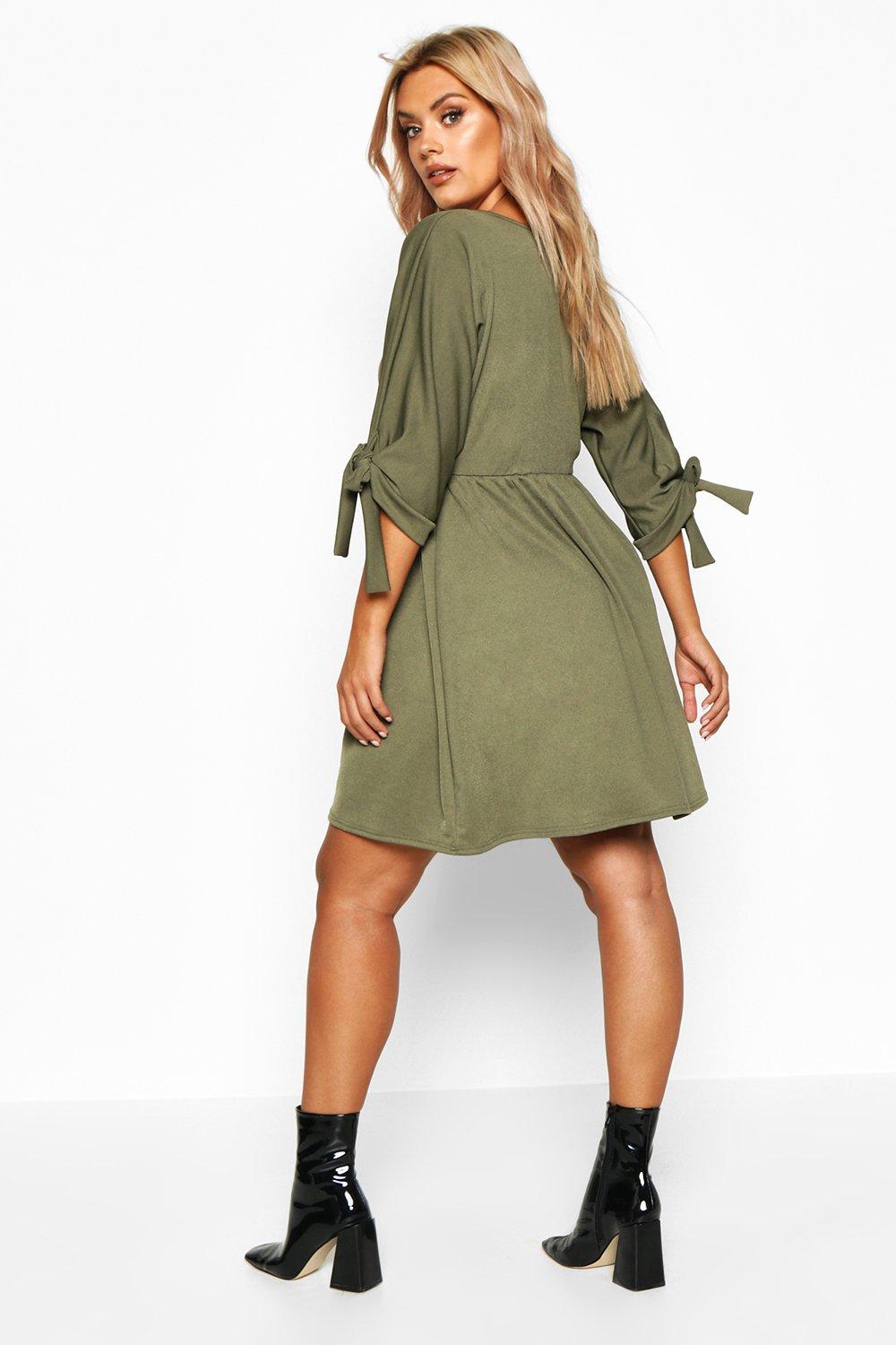 Boohoo plus hot sale smock dress