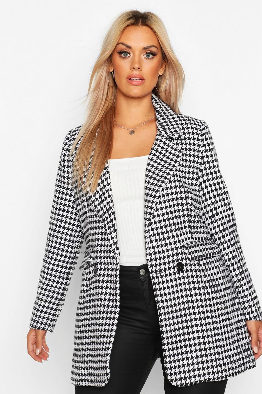 Black Plus Dogtooth Heavy Weight Blazer image number 1