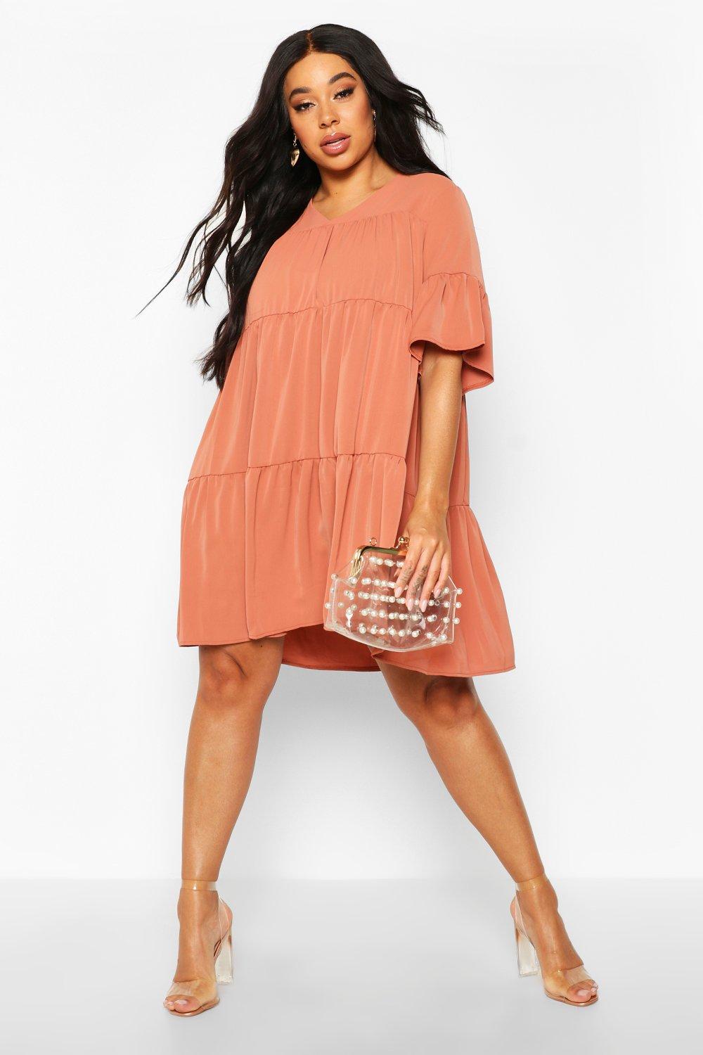 boohoo terracotta dress