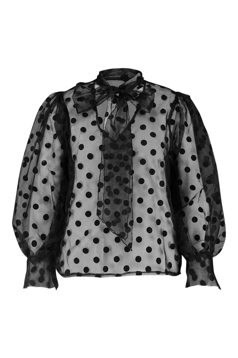 Black Dobby Trim Insert Blouse – Ro&Zo