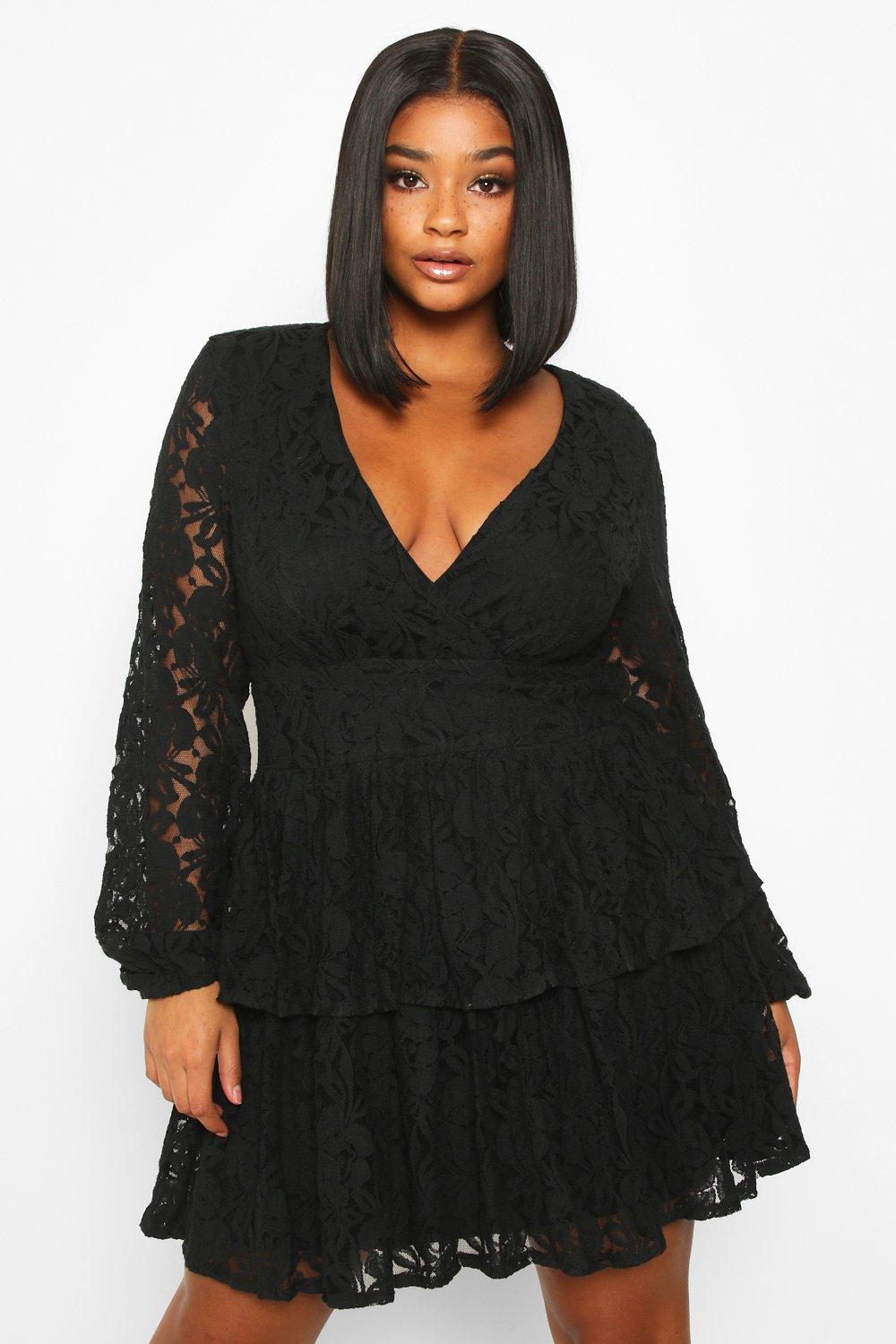 boohoo plus skater dress