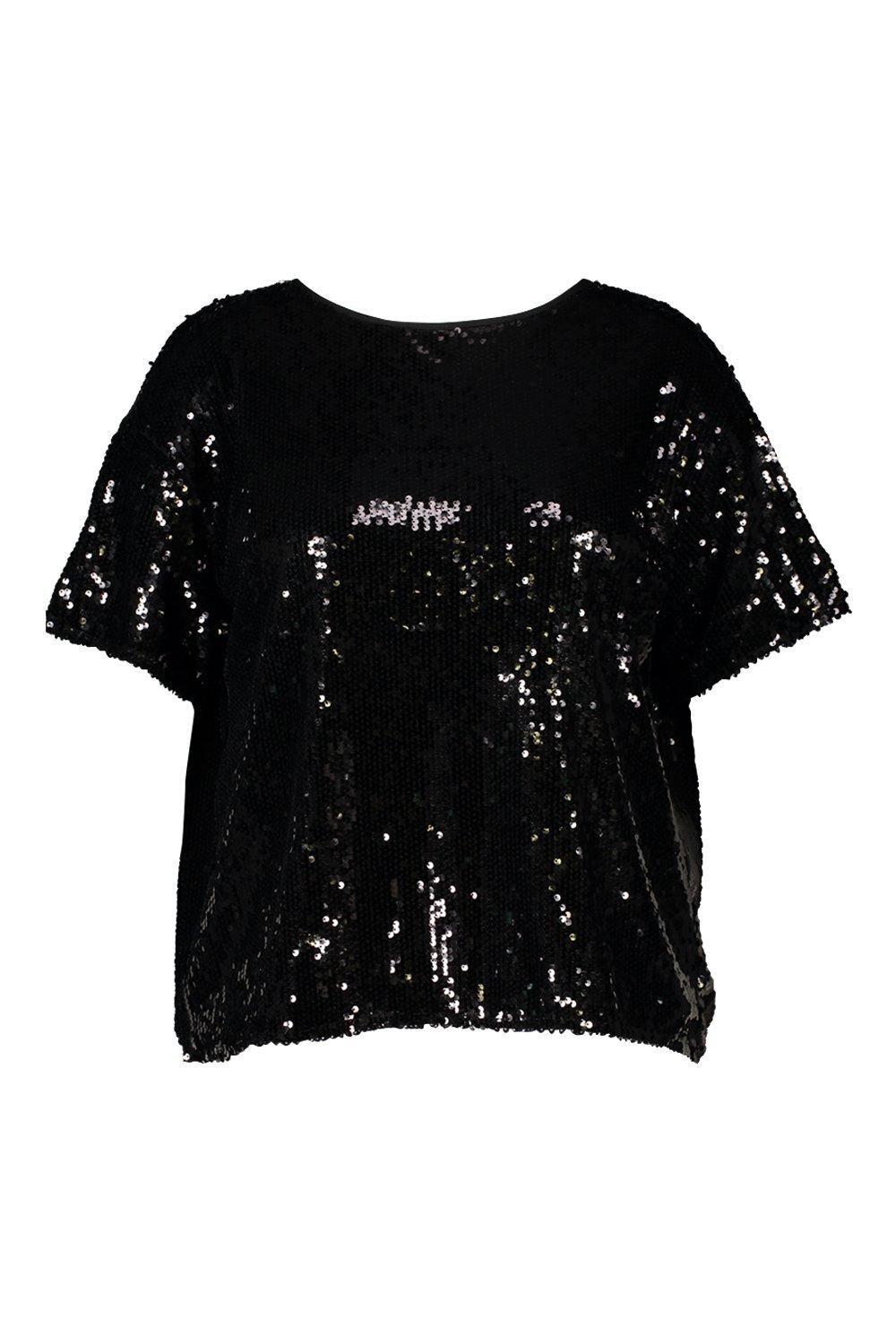 black sequin t shirt