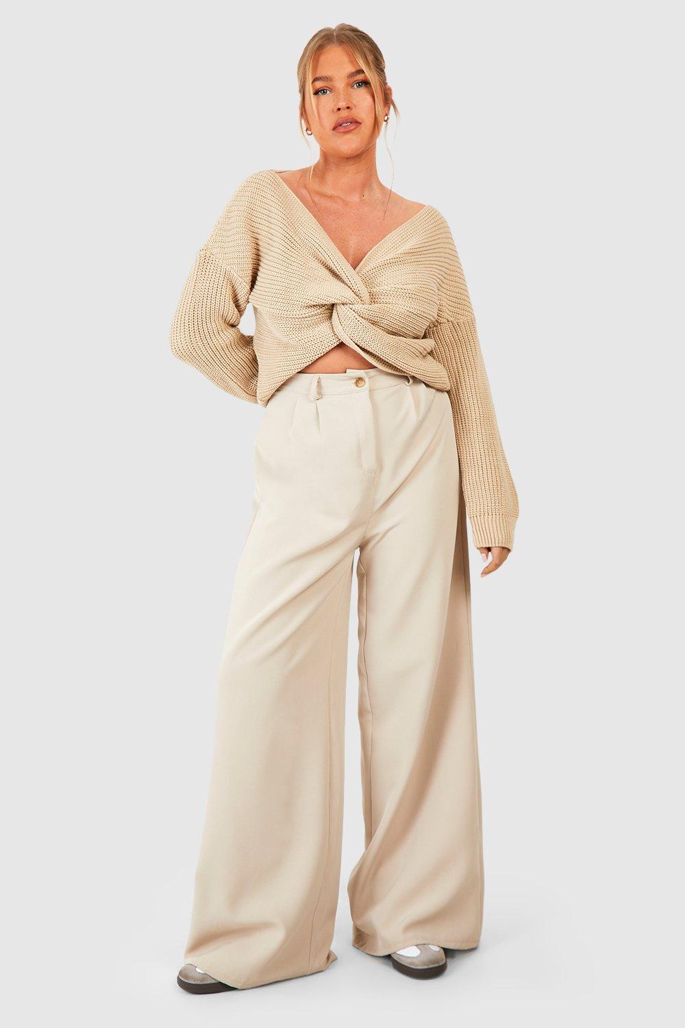 Plus Twist Front Knitted Sweater boohoo USA
