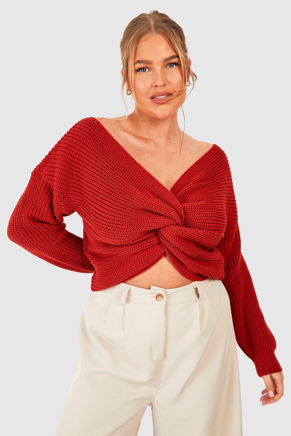 Twist front knitted jumper top