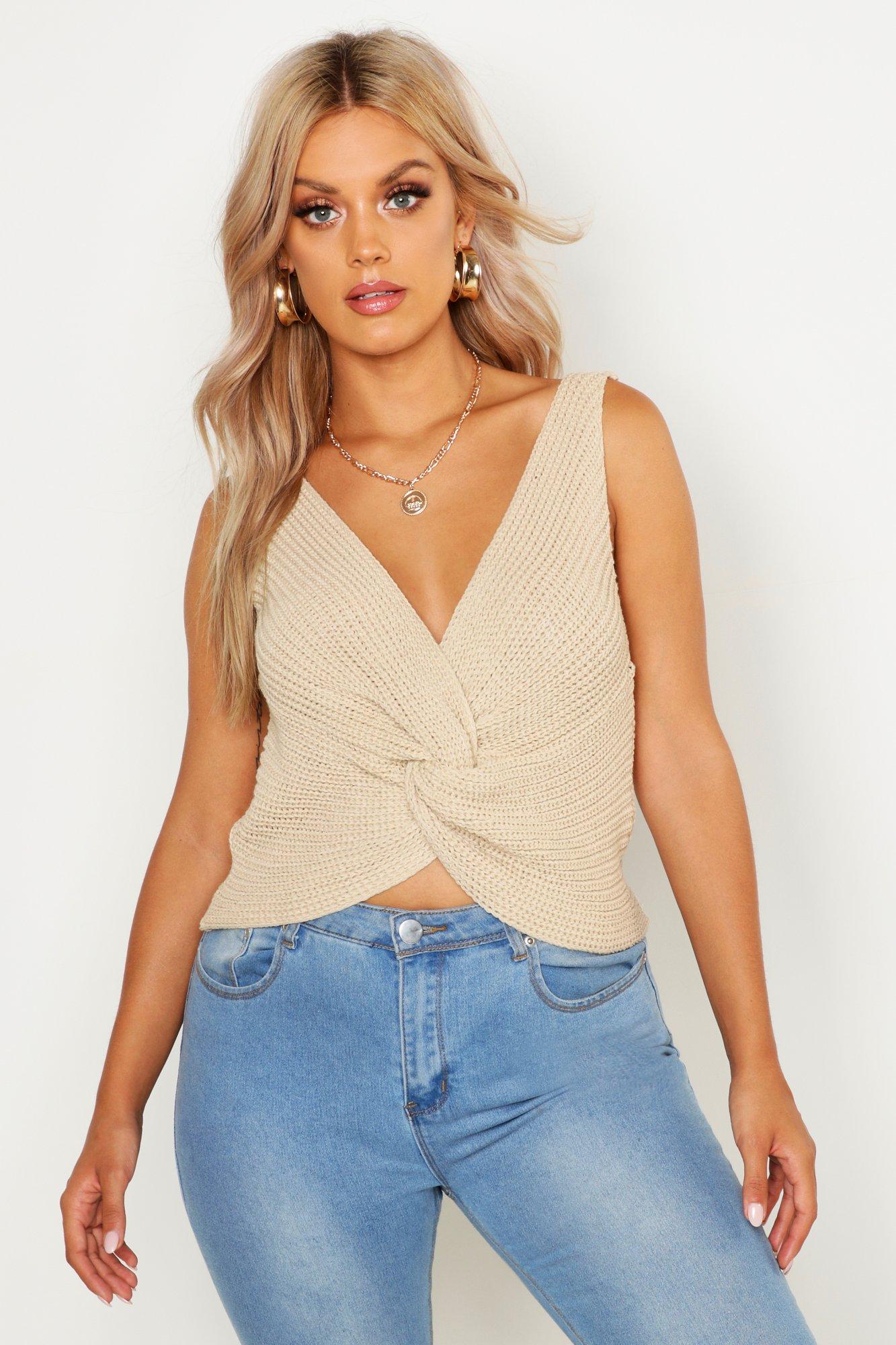 knitted vest boohoo
